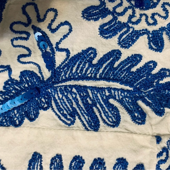 Anthropologie Moulinette Soeurs Embroidered Sequin Pencil Skirt Feminine Floral - Picture 14 of 14